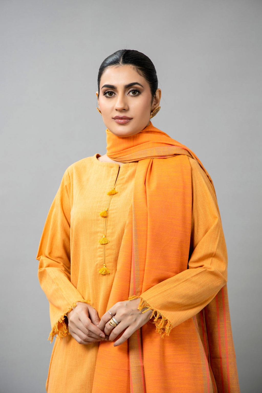 Yarn Dyed Yellow Yarn Dyed Khaddar 3-Piece Pret Suit by The Fabric Store, photo 2