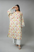 Printed Grey Cambric Unstitched Shirt by The Fabric Store