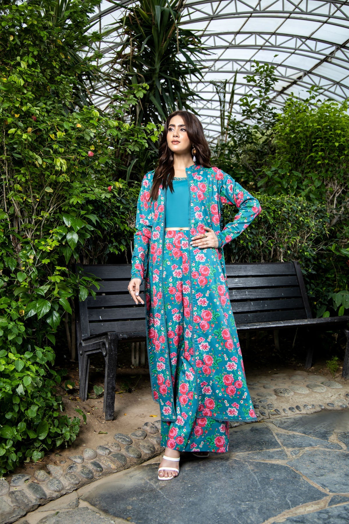 Printed Blue Cambric 2-Piece Unstitched Suit by The Fabric Store, photo 6