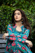 Printed Blue Cambric 2-Piece Unstitched Suit by The Fabric Store, photo 2