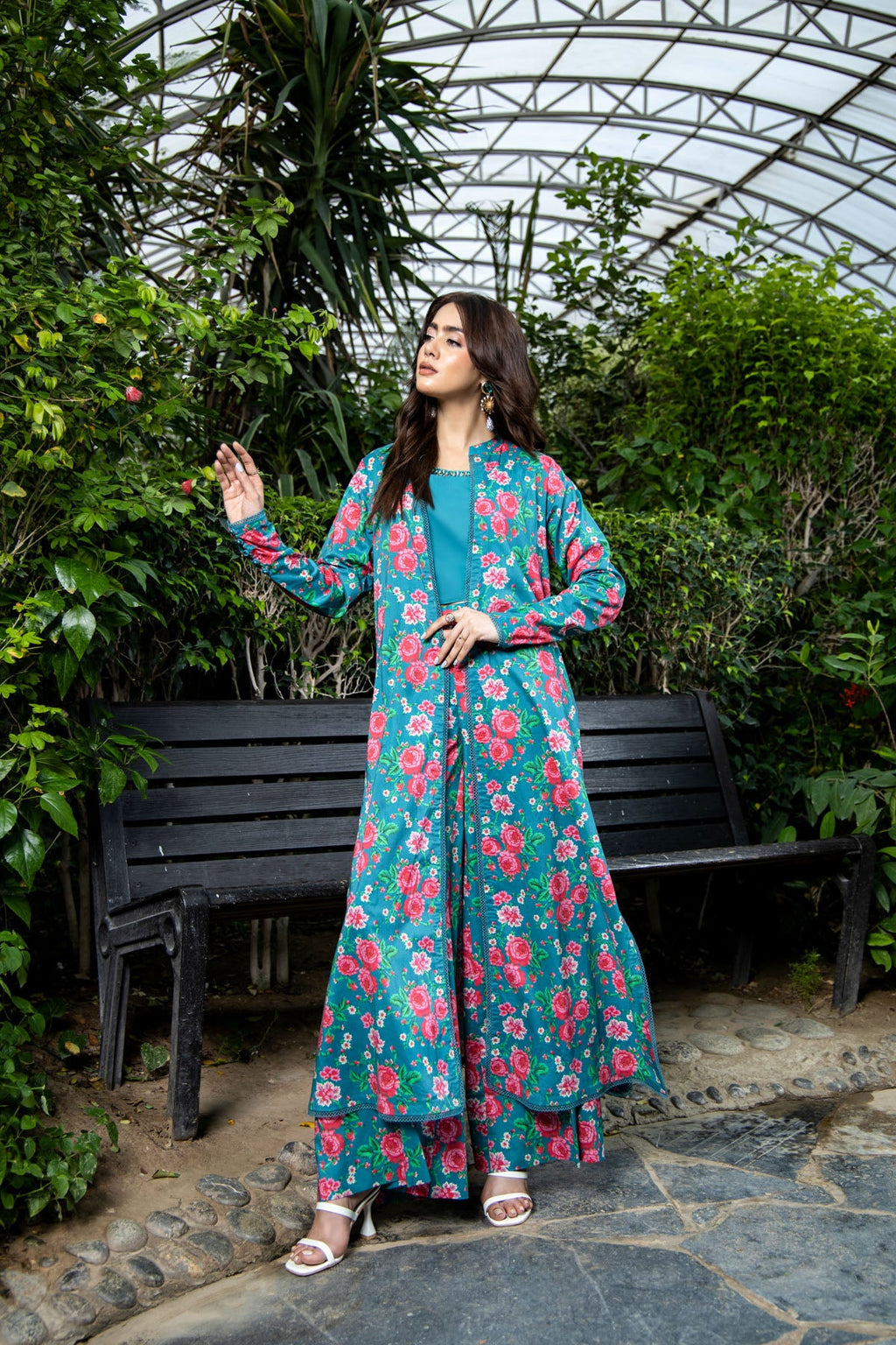 Printed Blue Cambric 2-Piece Unstitched Suit by The Fabric Store, photo 5