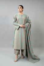 Yarn Dyed Sea Green Yarn Dyed Strip Khaddar 3-Piece Pret Suit by The Fabric Store, photo 5