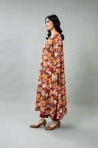 Printed Maroon Slub Khaddar 2-Piece Unstitched Suit by The Fabric Store, photo 5