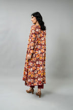 Printed Maroon Slub Khaddar 2-Piece Unstitched Suit by The Fabric Store, photo 3