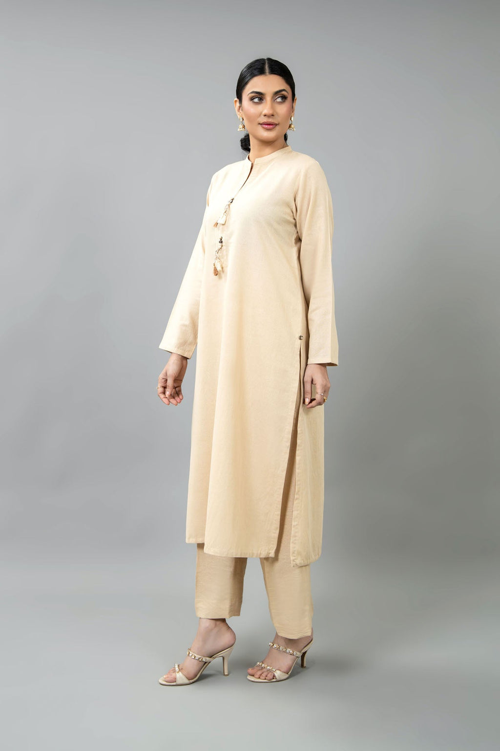 Beige Karandi Lawn 2-Piece Pret Suit by The Fabric Store, photo 3