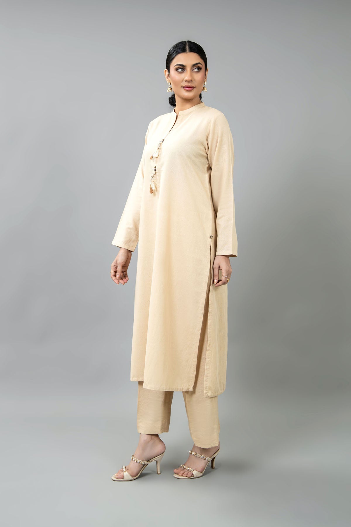 Beige Karandi Lawn 2-Piece Pret Suit by The Fabric Store, photo 3