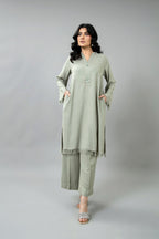 L Green Karandi Lawn 2-Piece Pret Suit by The Fabric Store