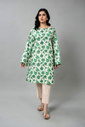 Printed Green Slub Khaddar Unstitched Shirt by The Fabric Store