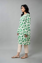 Printed Green Slub Khaddar Unstitched Shirt by The Fabric Store, photo 3
