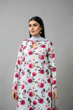 Printed Grey Slub Khaddar 3-Piece Unstitched Suit by The Fabric Store, photo 3