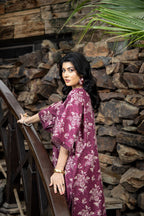 Printed Maroon Slub Khaddar 2-Piece Unstitched Suit by The Fabric Store, photo 4