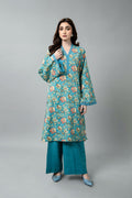 Printed Blue Slub Khaddar Unstitched Shirt by The Fabric Store