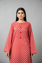 Printed Red Cambric 2-Piece Unstitched Suit by The Fabric Store, photo 4