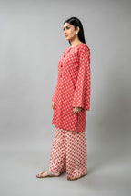 Printed Red Cambric 2-Piece Unstitched Suit by The Fabric Store, photo 3