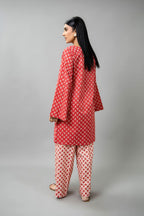 Printed Red Cambric 2-Piece Unstitched Suit by The Fabric Store, photo 2
