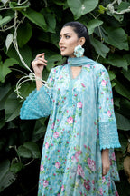 Printed Ice Blue Cambric 3-Piece Unstitched Suit by The Fabric Store, photo 4