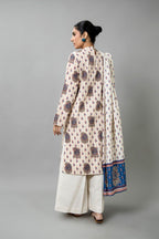 Printed O White Slub Khaddar 3-Piece Unstitched Suit by The Fabric Store, photo 2