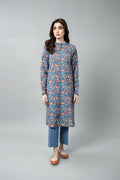 Printed Grey Slub Khaddar Unstitched Shirt by The Fabric Store