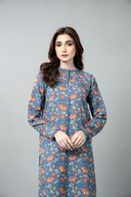 Printed Grey Slub Khaddar Unstitched Shirt by The Fabric Store, photo 4