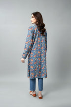 Printed Grey Slub Khaddar Unstitched Shirt by The Fabric Store, photo 2