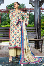 Printed Beige Slub Khaddar 3-Piece Unstitched Suit by The Fabric Store, photo 4
