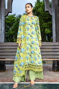 Printed Green Slub Khaddar 2-Piece Unstitched Suit by The Fabric Store