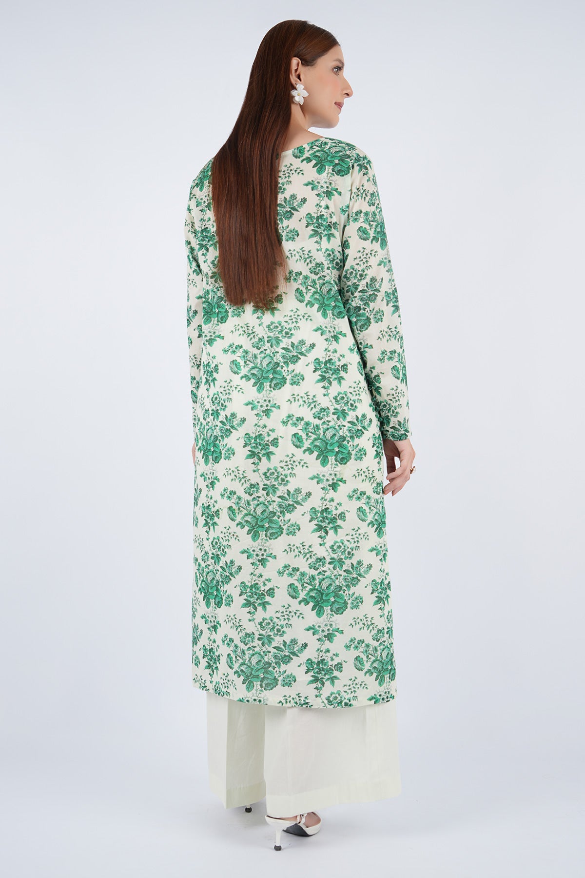 Printed Green Lawn Pret Shirt by The Fabric Store, photo 2