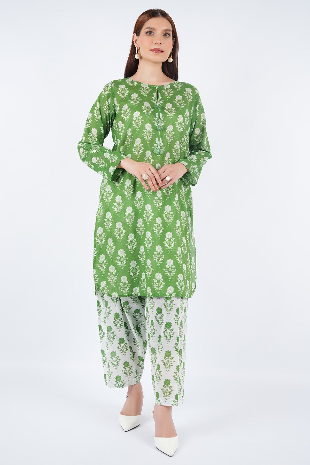 Printed Green Lawn 2-Piece Pret Suit by The Fabric Store