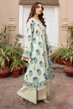 Printed Blue Lawn 3-Piece Unstitched Suit by The Fabric Store, photo 4