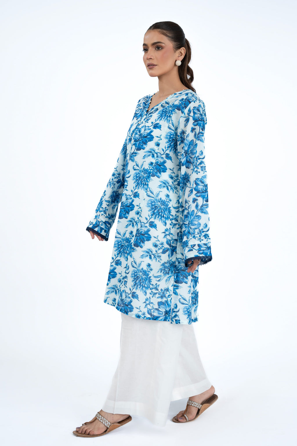 Printed White Lawn Unstitched Shirt by The Fabric Store, photo 2