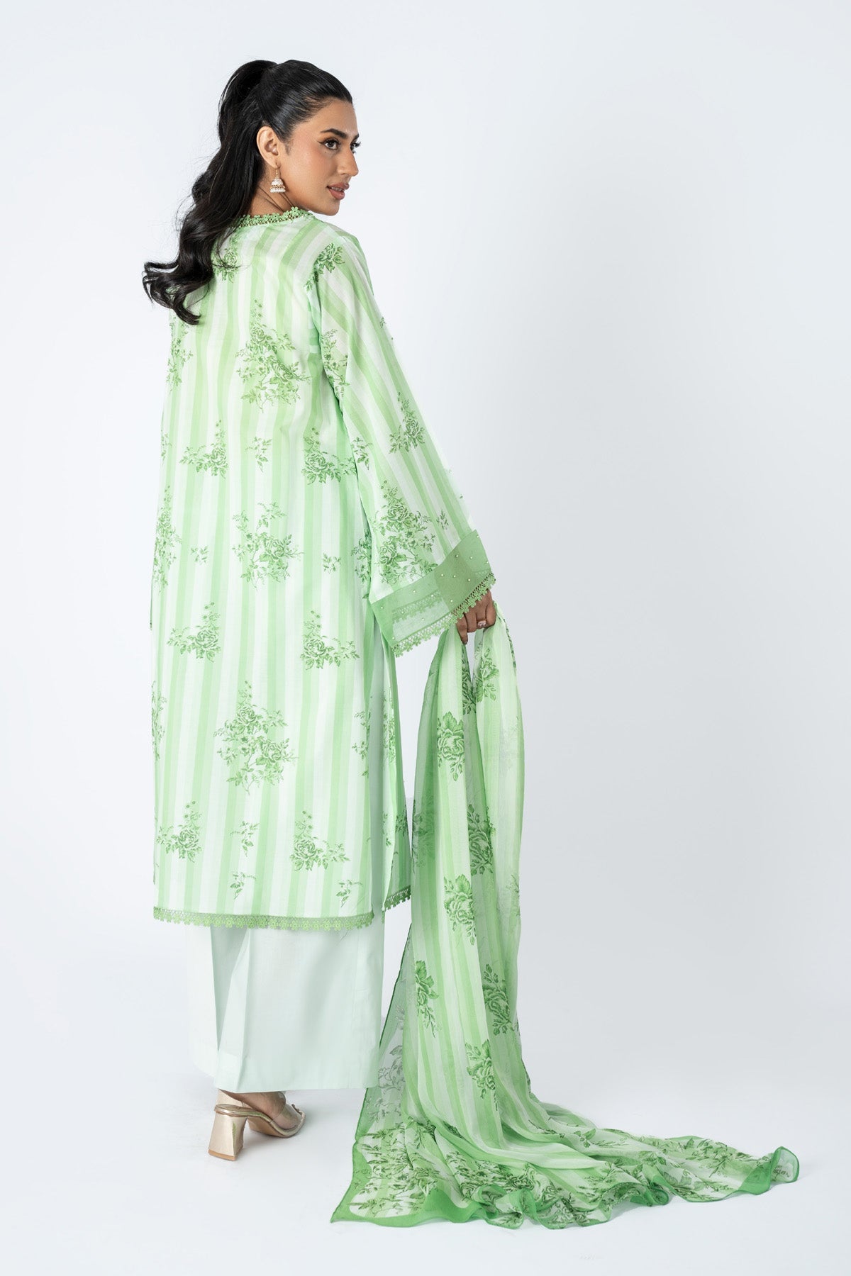 Printed Green Lawn 3-Piece Unstitched Suit by The Fabric Store, photo 2