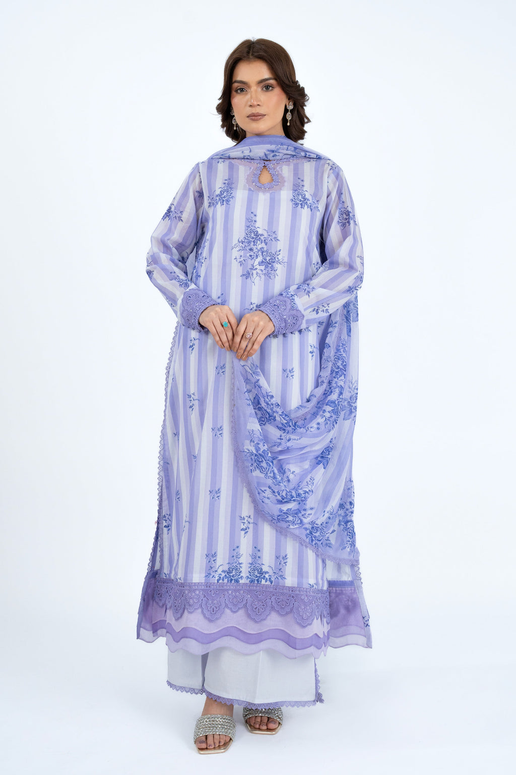 Printed Purple Lawn 3-Piece Unstitched Suit by The Fabric Store