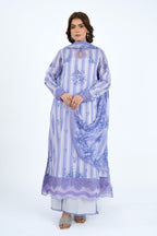 Printed Purple Lawn 3-Piece Unstitched Suit by The Fabric Store