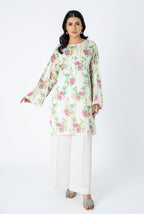 Printed White Lawn Unstitched Shirt by The Fabric Store