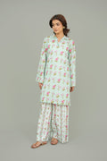 Printed Aqua Lawn 2-Piece Unstitched Suit by The Fabric Store
