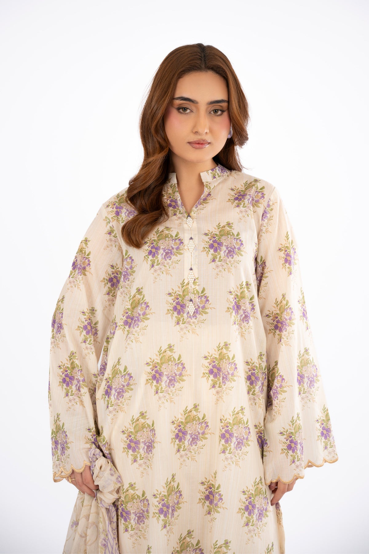 Printed White Lawn 3-Piece Unstitched Suit by The Fabric Store, photo 3