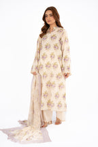 Printed White Lawn 3-Piece Unstitched Suit by The Fabric Store, photo 4