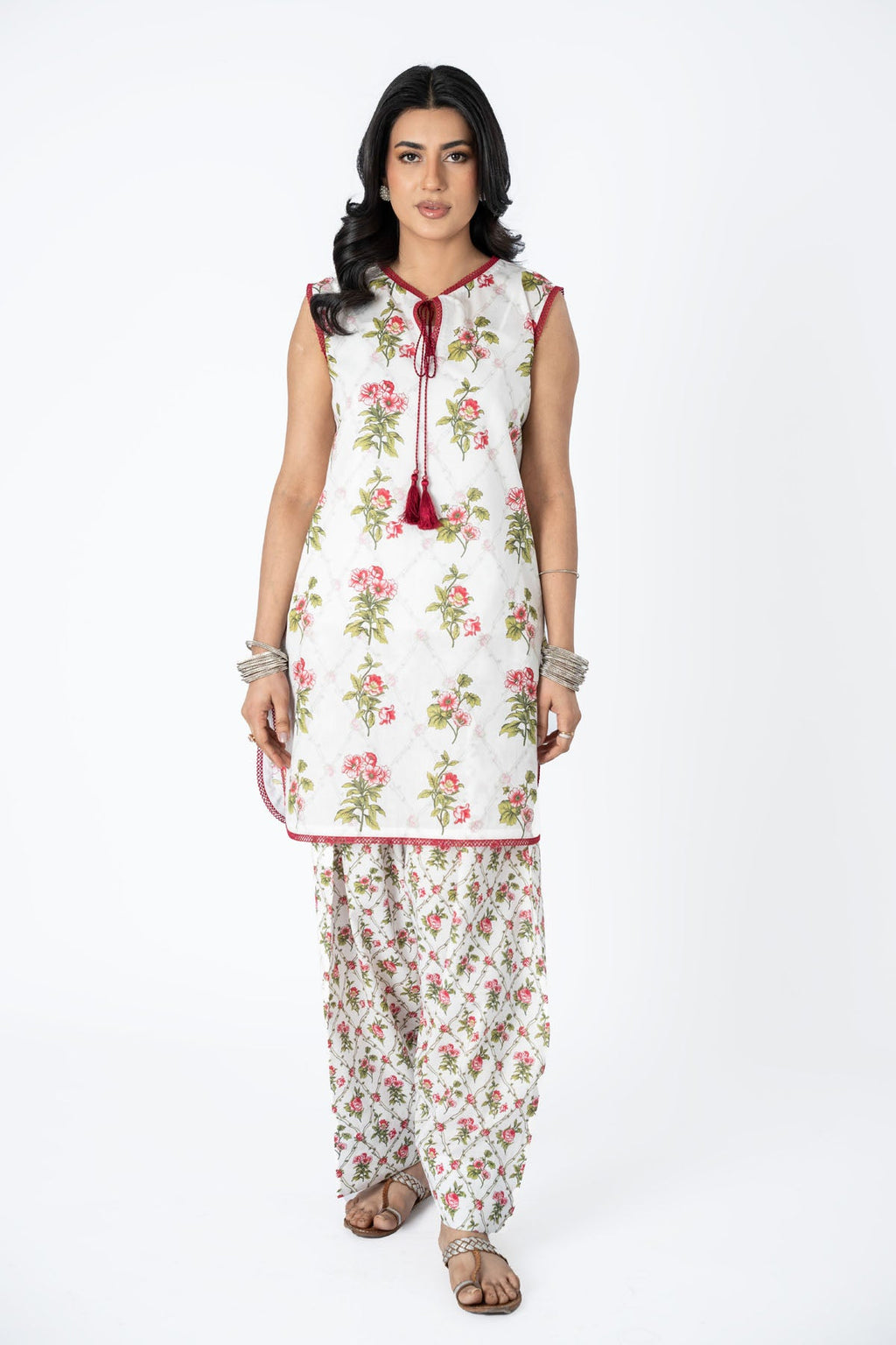 Printed White Lawn 2-Piece Unstitched Suit by The Fabric Store