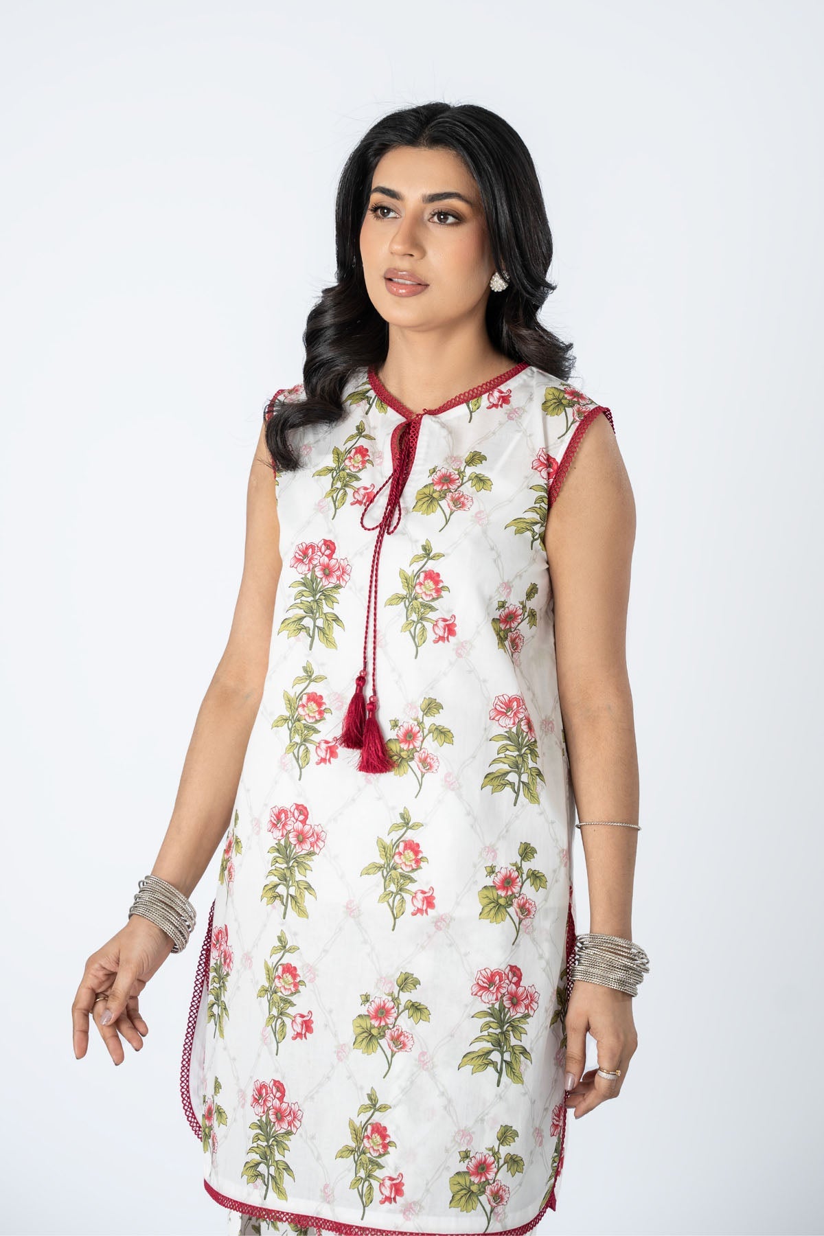 Printed White Lawn 2-Piece Unstitched Suit by The Fabric Store, photo 3