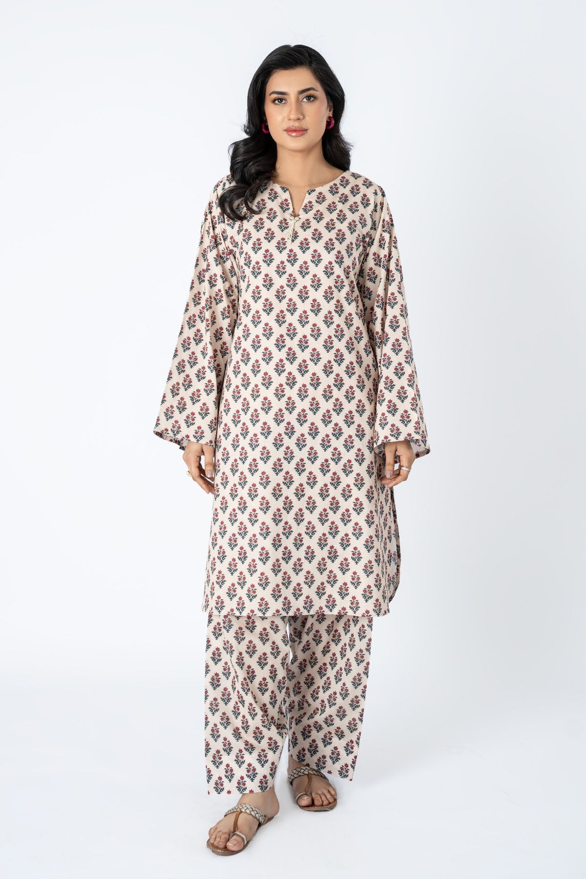 Printed White Lawn 2-Piece Unstitched Suit by The Fabric Store