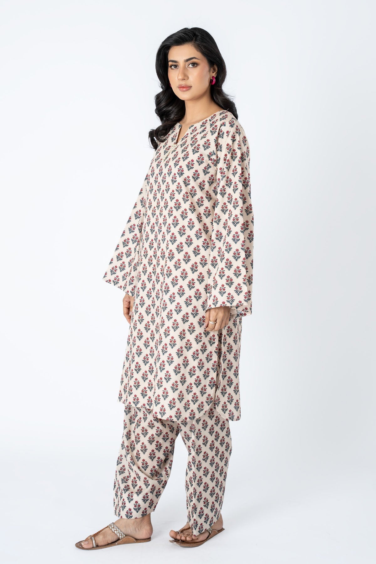 Printed White Lawn 2-Piece Unstitched Suit by The Fabric Store, photo 4