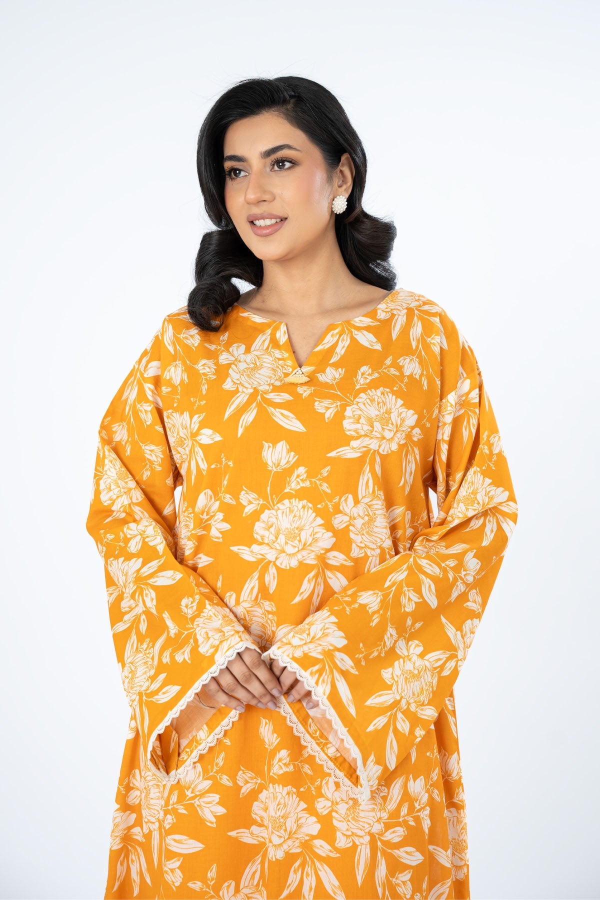 Printed Yellow Lawn 2-Piece Unstitched Suit by The Fabric Store, photo 3