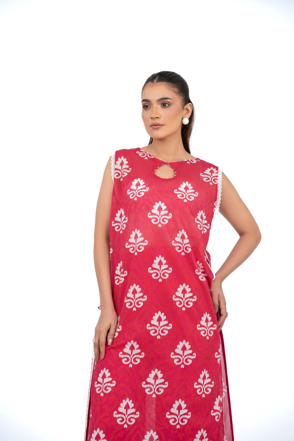 Printed Pink Lawn 2-Piece Unstitched Suit by The Fabric Store, photo 4