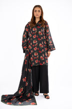 Printed Black Lawn 2-Piece Unstitched Suit by The Fabric Store