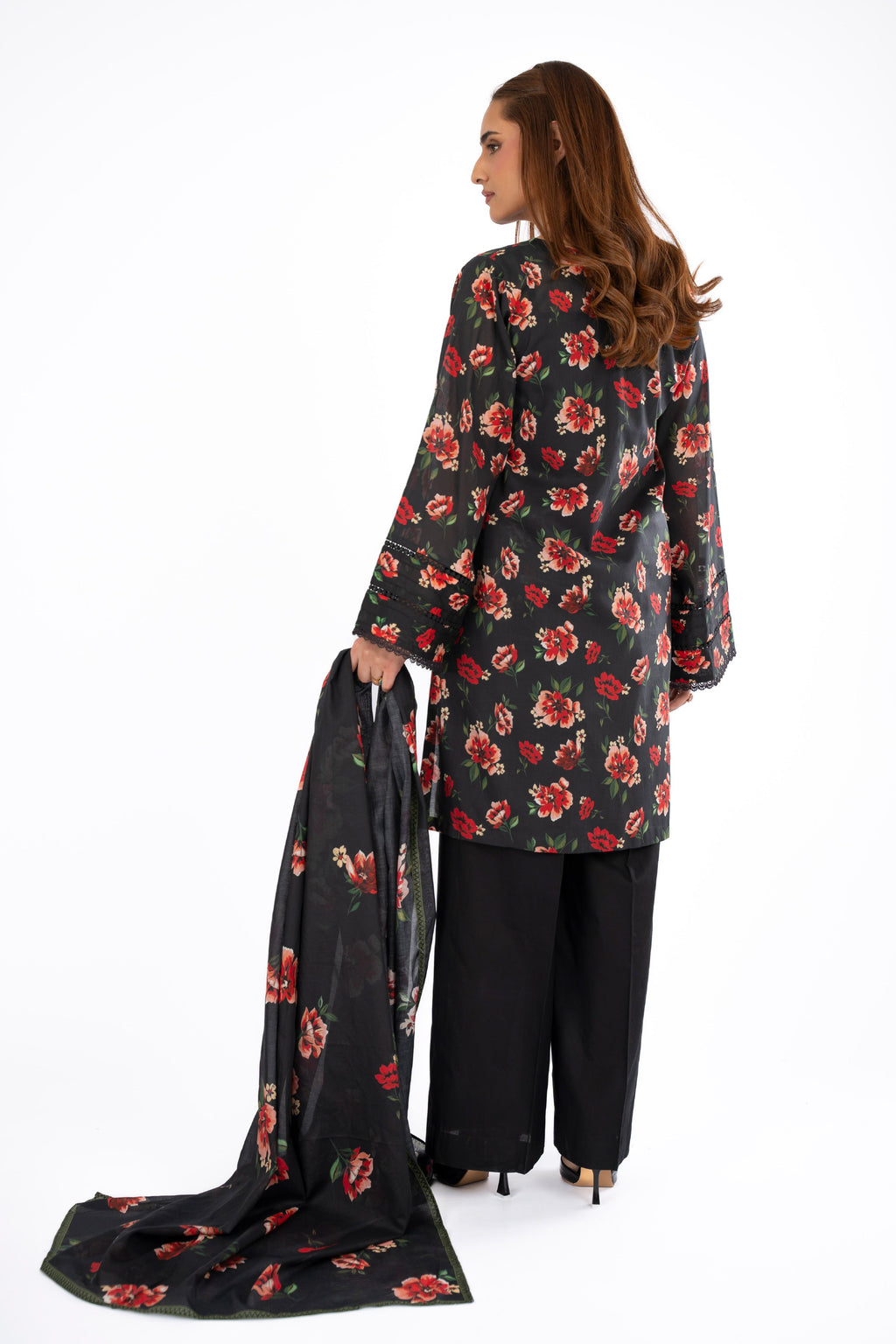 Printed Black Lawn 2-Piece Unstitched Suit by The Fabric Store, photo 2