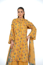 Printed Mustard Lawn 2-Piece Unstitched Suit by The Fabric Store, photo 4