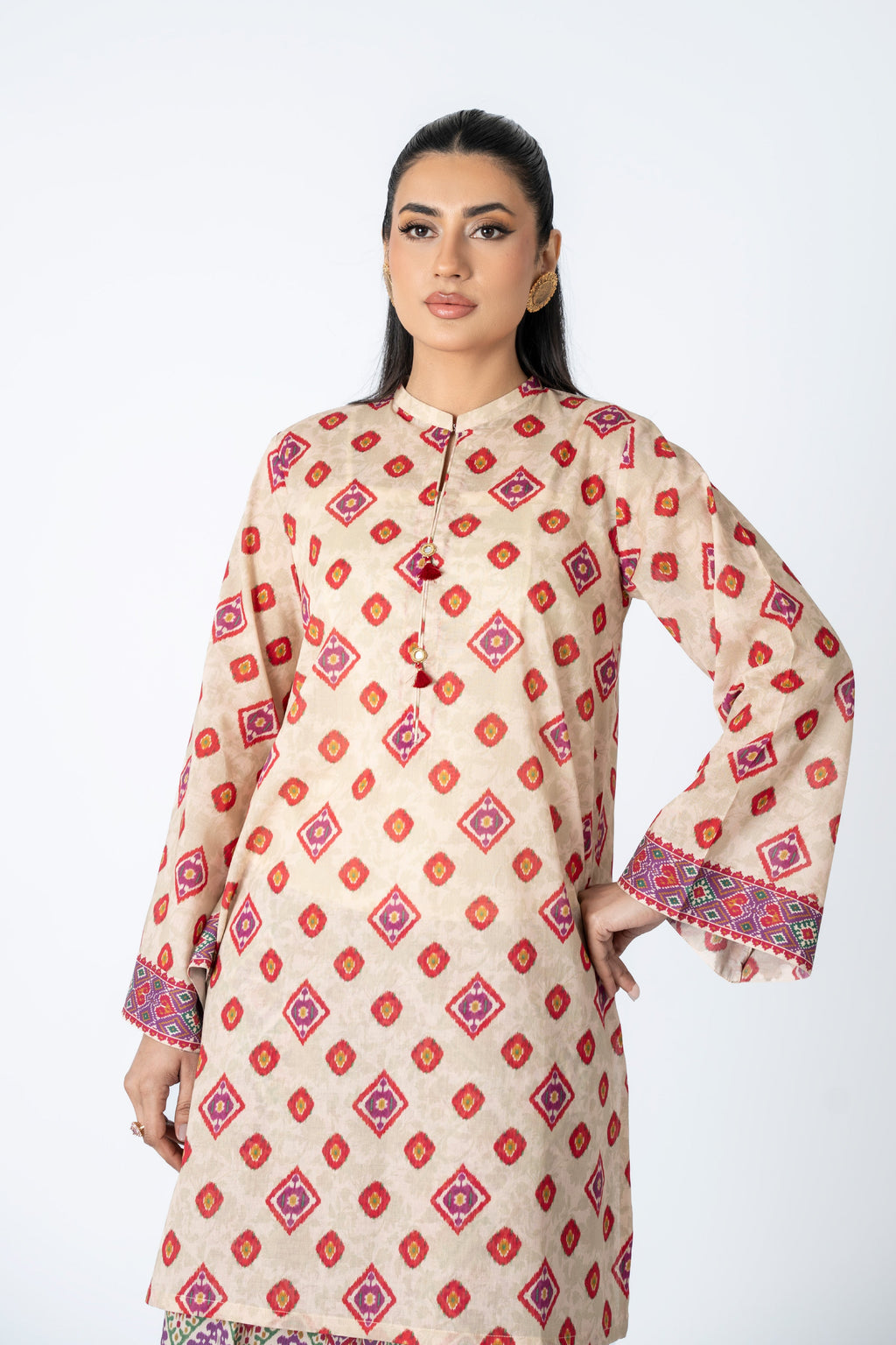 Printed Beige Lawn 2-Piece Pret Suit by The Fabric Store, photo 2