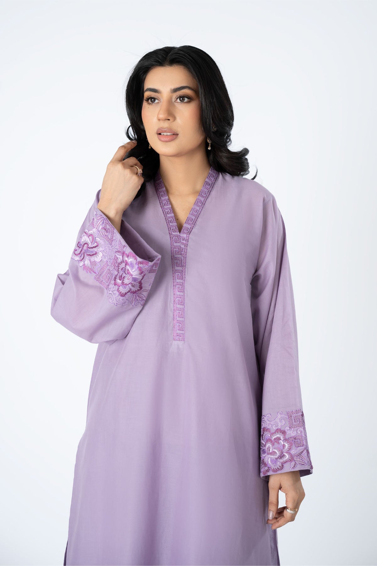 Embroidered Purple Lawn 2-Piece Pret Suit by The Fabric Store, photo 3