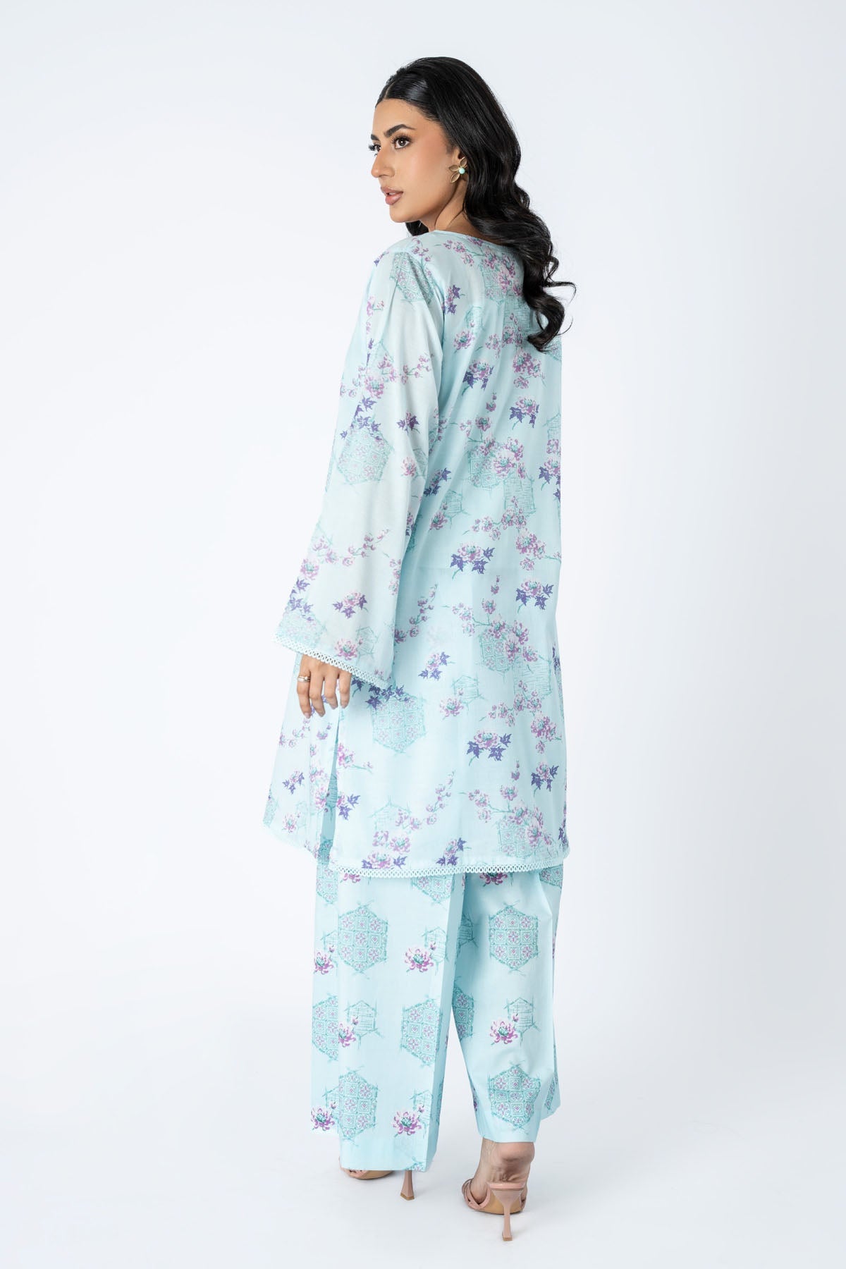 Printed L Blue Lawn 2-Piece Pret Suit by The Fabric Store, photo 2