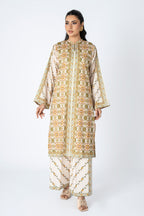 Printed Beige Lawn 2-Piece Pret Suit by The Fabric Store